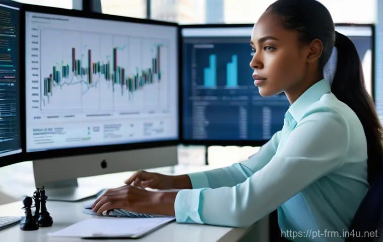 재무위험관리사와 관련된 인기 블로그 - **Prompt:** Inside a sleek, ultra-modern command center, a diverse team of financial risk analysts, ...